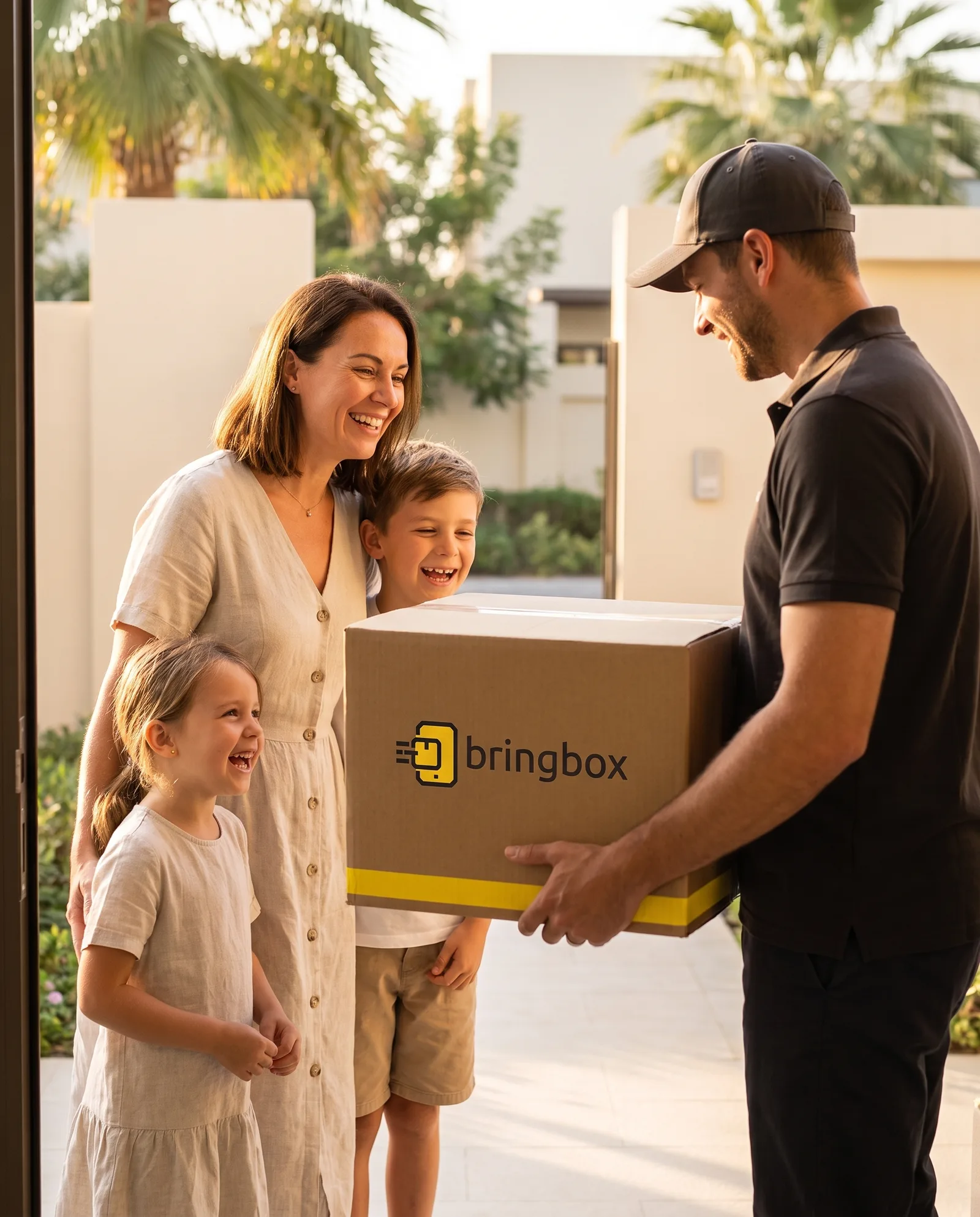 An open Bringbox filled with UK shopping